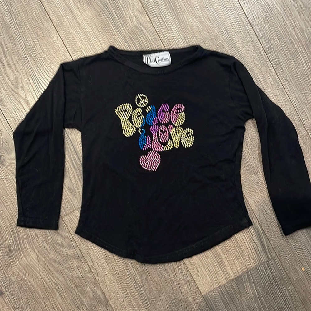 Long black Peace and Love Tshirt
